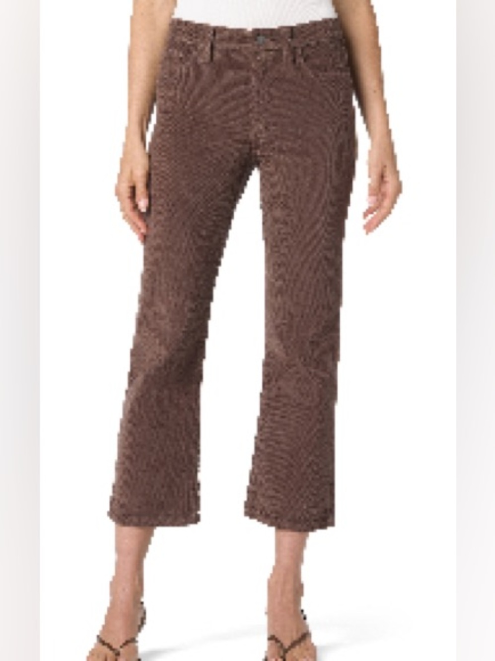 NWT Joes High Waist Crop Bootcut Corduroy Brown Pants SZ 31 Chic On Trend